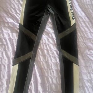 PINK Victoria's Secret Black and Cream Kids Leggings like New